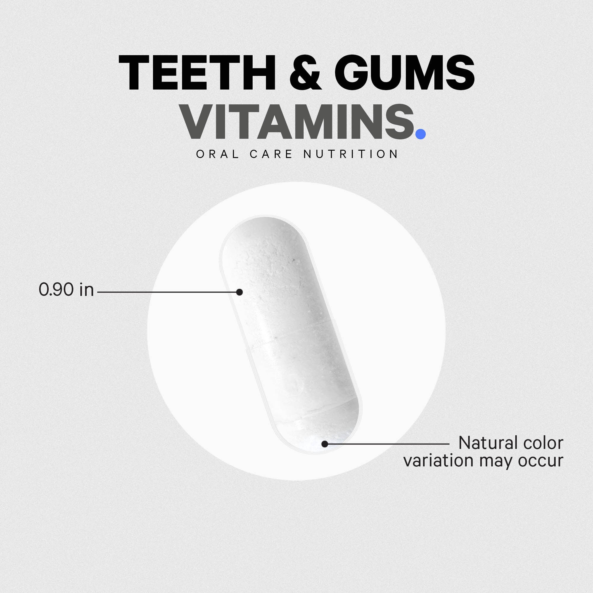 Teeth & Gums Vitamins - Daily Multivitamins & Minerals + Collagen - 90 Capsules (90 Servings)